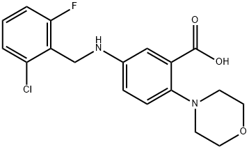 5-[(2-chloro-6-fluorobenzyl)amino]-2-(4-morpholinyl)benzoic acid Structure