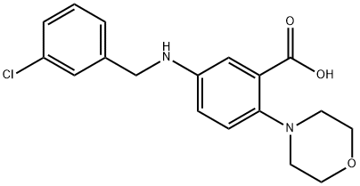 5-[(3-chlorobenzyl)amino]-2-(4-morpholinyl)benzoic acid,765934-16-5,结构式