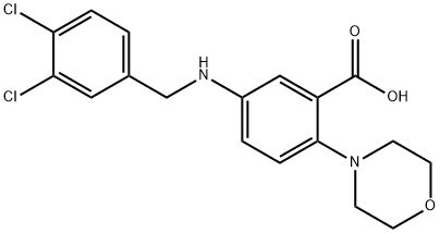 5-[(3,4-dichlorobenzyl)amino]-2-(4-morpholinyl)benzoic acid Structure