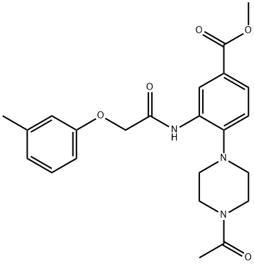 methyl 4-(4-acetyl-1-piperazinyl)-3-{[(3-methylphenoxy)acetyl]amino}benzoate,765934-86-9,结构式