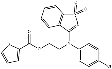 2-[4-chloro(1,1-dioxido-1,2-benzisothiazol-3-yl)anilino]ethyl 2-thiophenecarboxylate 结构式