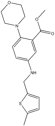 methyl 5-{[(5-methyl-2-thienyl)methyl]amino}-2-(4-morpholinyl)benzoate Struktur