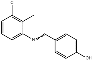 4-{[(3-chloro-2-methylphenyl)imino]methyl}phenol 化学構造式