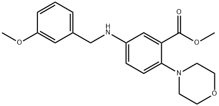 methyl 5-[(3-methoxybenzyl)amino]-2-(4-morpholinyl)benzoate Structure