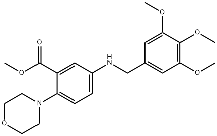 methyl 2-(4-morpholinyl)-5-[(3,4,5-trimethoxybenzyl)amino]benzoate Structure