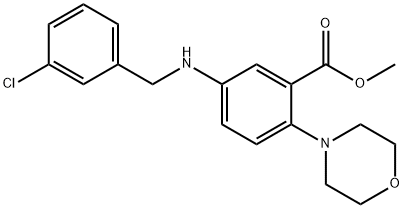 methyl 5-[(3-chlorobenzyl)amino]-2-(4-morpholinyl)benzoate,767347-36-4,结构式