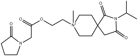2-isopropyl-8-methyl-1,3-dioxo-8-(2-{[(2-oxo-1-pyrrolidinyl)acetyl]oxy}ethyl)-2-aza-8-azoniaspiro[4.5]decane Structure