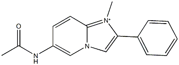6-(acetylamino)-1-methyl-2-phenylimidazo[1,2-a]pyridin-1-ium Struktur