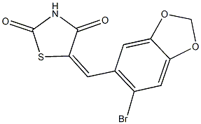 5-[(6-bromo-1,3-benzodioxol-5-yl)methylene]-1,3-thiazolidine-2,4-dione Structure