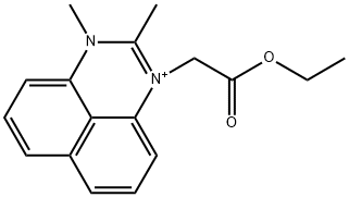 1-(2-ethoxy-2-oxoethyl)-2,3-dimethyl-1H-perimidin-3-ium 结构式