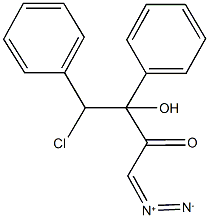 4-chloro-1-diazo-3-hydroxy-3,4-diphenyl-2-butanone 化学構造式