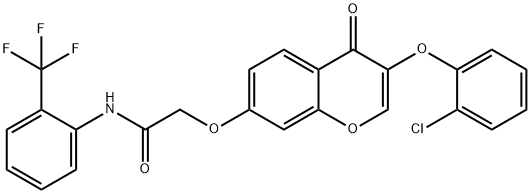 2-{[3-(2-chlorophenoxy)-4-oxo-4H-chromen-7-yl]oxy}-N-[2-(trifluoromethyl)phenyl]acetamide,773152-56-0,结构式