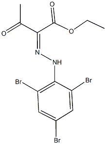 ethyl 3-oxo-2-[(2,4,6-tribromophenyl)hydrazono]butanoate 化学構造式