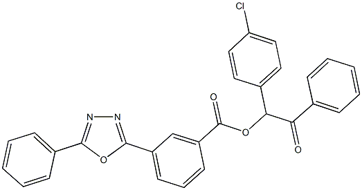 1-(4-chlorophenyl)-2-oxo-2-phenylethyl 3-(5-phenyl-1,3,4-oxadiazol-2-yl)benzoate 结构式