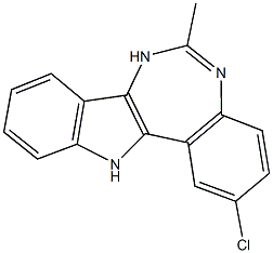 2-chloro-6-methyl-7,12-dihydroindolo[3,2-d][1,3]benzodiazepine,774142-31-3,结构式