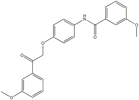 3-methoxy-N-{4-[2-(3-methoxyphenyl)-2-oxoethoxy]phenyl}benzamide Struktur