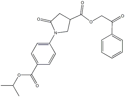 2-oxo-2-phenylethyl 1-[4-(isopropoxycarbonyl)phenyl]-5-oxo-3-pyrrolidinecarboxylate 化学構造式