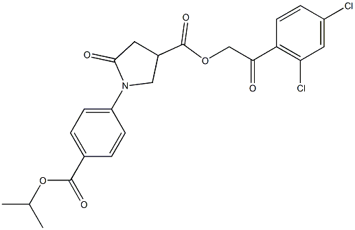 2-(2,4-dichlorophenyl)-2-oxoethyl 1-[4-(isopropoxycarbonyl)phenyl]-5-oxo-3-pyrrolidinecarboxylate Structure