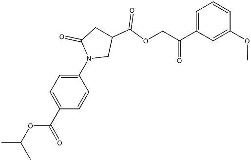 2-(3-methoxyphenyl)-2-oxoethyl 1-[4-(isopropoxycarbonyl)phenyl]-5-oxo-3-pyrrolidinecarboxylate Structure