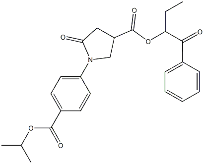 1-benzoylpropyl 1-[4-(isopropoxycarbonyl)phenyl]-5-oxo-3-pyrrolidinecarboxylate Struktur