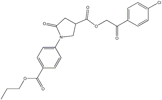 2-(4-chlorophenyl)-2-oxoethyl 5-oxo-1-[4-(propoxycarbonyl)phenyl]-3-pyrrolidinecarboxylate,774187-76-7,结构式