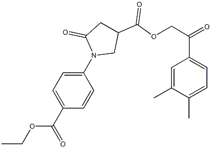 2-(3,4-dimethylphenyl)-2-oxoethyl 1-[4-(ethoxycarbonyl)phenyl]-5-oxo-3-pyrrolidinecarboxylate,774188-02-2,结构式