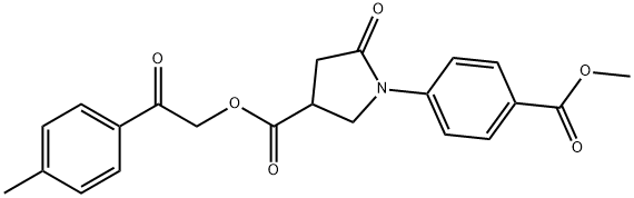 2-(4-methylphenyl)-2-oxoethyl 1-[4-(methoxycarbonyl)phenyl]-5-oxo-3-pyrrolidinecarboxylate Structure