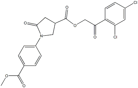 2-(2,4-dichlorophenyl)-2-oxoethyl 1-[4-(methoxycarbonyl)phenyl]-5-oxo-3-pyrrolidinecarboxylate Structure