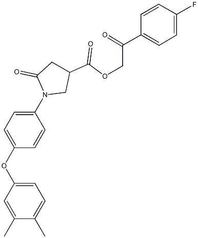 2-(4-fluorophenyl)-2-oxoethyl 1-[4-(3,4-dimethylphenoxy)phenyl]-5-oxo-3-pyrrolidinecarboxylate Struktur
