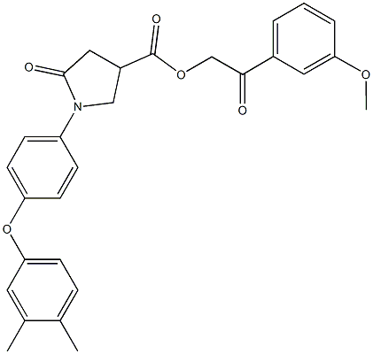 2-(3-methoxyphenyl)-2-oxoethyl 1-[4-(3,4-dimethylphenoxy)phenyl]-5-oxo-3-pyrrolidinecarboxylate Struktur