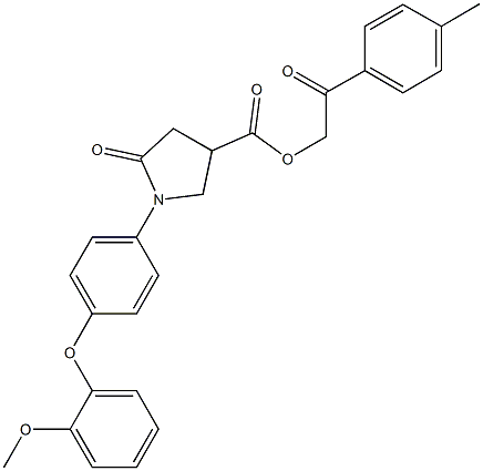 2-(4-methylphenyl)-2-oxoethyl 1-[4-(2-methoxyphenoxy)phenyl]-5-oxo-3-pyrrolidinecarboxylate Struktur