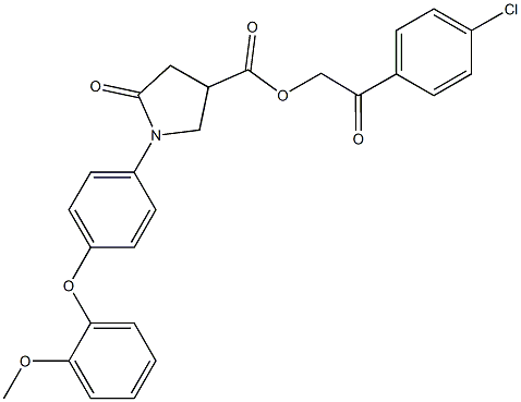 2-(4-chlorophenyl)-2-oxoethyl 1-[4-(2-methoxyphenoxy)phenyl]-5-oxo-3-pyrrolidinecarboxylate|