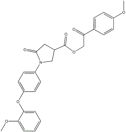 2-(4-methoxyphenyl)-2-oxoethyl 1-[4-(2-methoxyphenoxy)phenyl]-5-oxo-3-pyrrolidinecarboxylate,774188-42-0,结构式