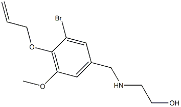 2-{[4-(allyloxy)-3-bromo-5-methoxybenzyl]amino}ethanol 化学構造式