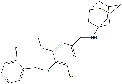 N-(1-adamantyl)-N-{3-bromo-4-[(2-fluorobenzyl)oxy]-5-methoxybenzyl}amine Structure