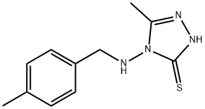 5-methyl-4-[(4-methylbenzyl)amino]-4H-1,2,4-triazol-3-yl hydrosulfide 化学構造式
