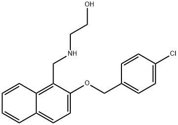 2-[({2-[(4-chlorobenzyl)oxy]-1-naphthyl}methyl)amino]ethanol,774191-92-3,结构式