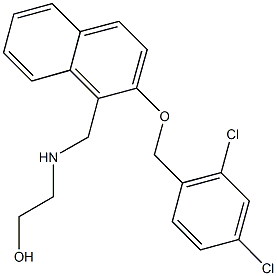 2-[({2-[(2,4-dichlorobenzyl)oxy]-1-naphthyl}methyl)amino]ethanol Struktur