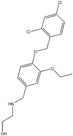 2-({4-[(2,4-dichlorobenzyl)oxy]-3-ethoxybenzyl}amino)ethanol 化学構造式