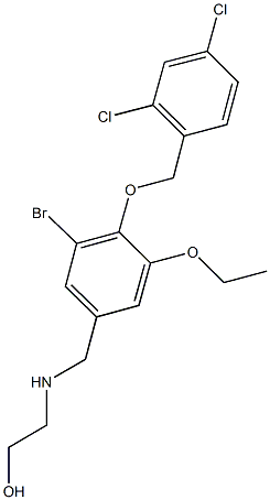 2-({3-bromo-4-[(2,4-dichlorobenzyl)oxy]-5-ethoxybenzyl}amino)ethanol Struktur
