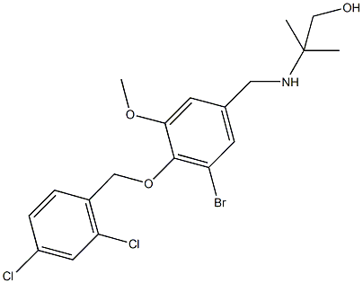 2-({3-bromo-4-[(2,4-dichlorobenzyl)oxy]-5-methoxybenzyl}amino)-2-methyl-1-propanol Struktur