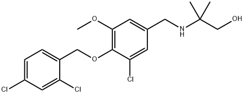 2-({3-chloro-4-[(2,4-dichlorobenzyl)oxy]-5-methoxybenzyl}amino)-2-methyl-1-propanol 结构式