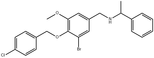 N-{3-bromo-4-[(4-chlorobenzyl)oxy]-5-methoxybenzyl}-N-(1-phenylethyl)amine Structure