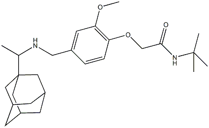 2-[4-({[1-(1-adamantyl)ethyl]amino}methyl)-2-methoxyphenoxy]-N-(tert-butyl)acetamide Structure