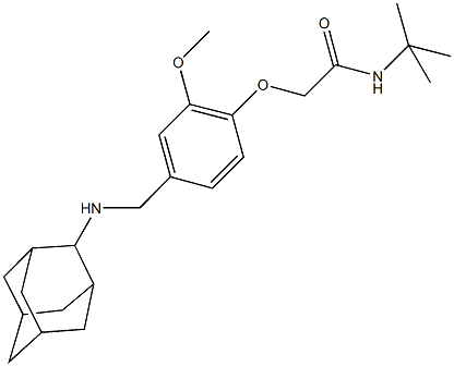 2-{4-[(2-adamantylamino)methyl]-2-methoxyphenoxy}-N-(tert-butyl)acetamide Structure