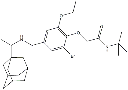 2-[4-({[1-(1-adamantyl)ethyl]amino}methyl)-2-bromo-6-ethoxyphenoxy]-N-(tert-butyl)acetamide Structure