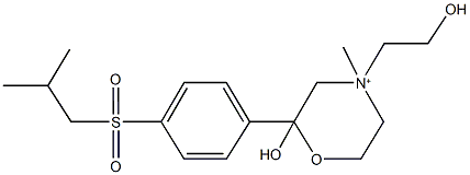 2-hydroxy-4-(2-hydroxyethyl)-2-[4-(isobutylsulfonyl)phenyl]-4-methylmorpholin-4-ium Structure