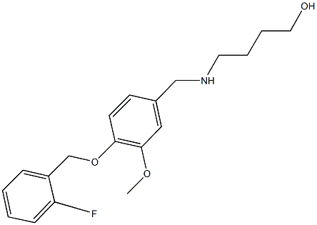 4-({4-[(2-fluorobenzyl)oxy]-3-methoxybenzyl}amino)-1-butanol 结构式