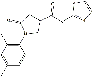 1-(2,4-dimethylphenyl)-5-oxo-N-(1,3-thiazol-2-yl)-3-pyrrolidinecarboxamide 化学構造式