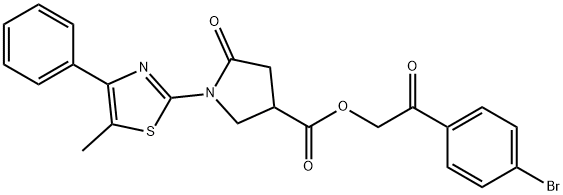 2-(4-bromophenyl)-2-oxoethyl 1-(5-methyl-4-phenyl-1,3-thiazol-2-yl)-5-oxo-3-pyrrolidinecarboxylate|